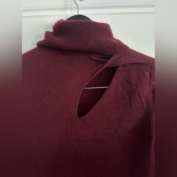 A.L.C Cashmere Blend Cut-Out Sweater Burgundy | Size Small | Luxe Modern Knit - Picture 3 of 7